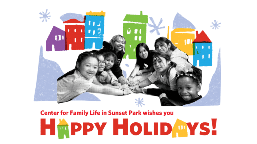 CFL Summer Camp participants. Art designed by local Sunset Park artist, Mei Zheng.